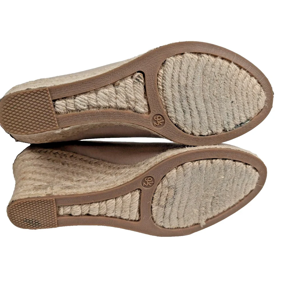 J. Crew Shoes Women’s Espadrille Wedges Canvas Size 9.5 M Flax Color Beige Beach